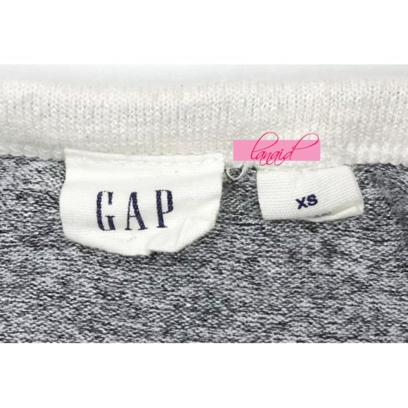 GAP Softspun Raglan T-Shirt Dress Light Grey Beige Heathered Baseball Sweater XS - Picture 5 of 7
